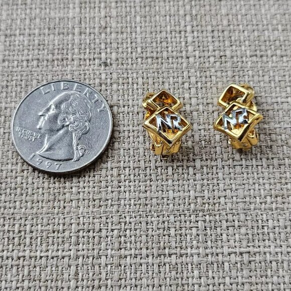 Nina Ricci Women Earrings Gold/Silver Ear Jewelry Clip On Stud Fashion Earrings - Picture 8 of 12